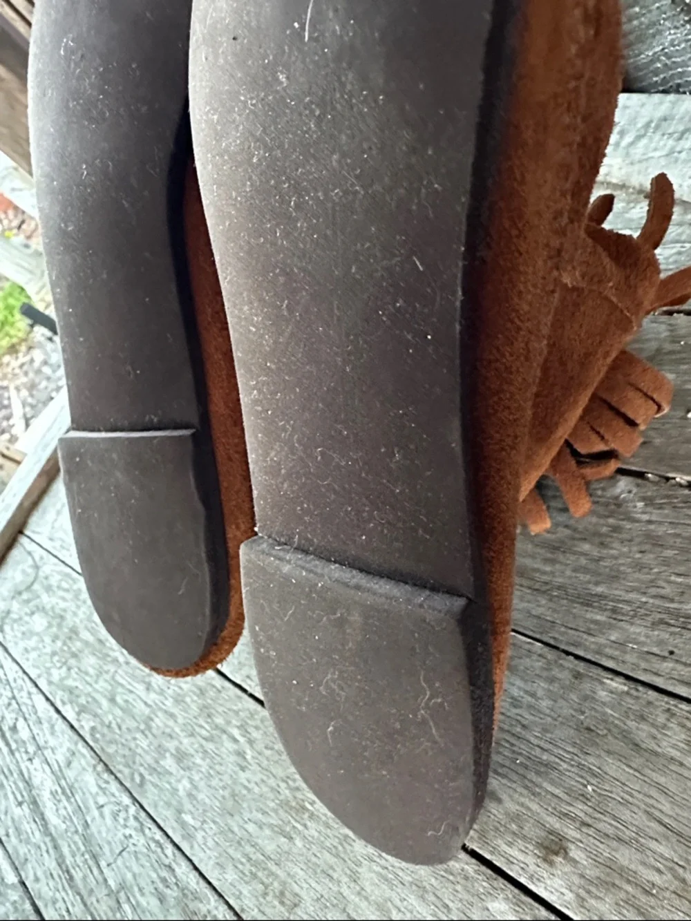 Minnetonka Brown Suede Fringe Ankle Booties 9 - Picture 10 of 14